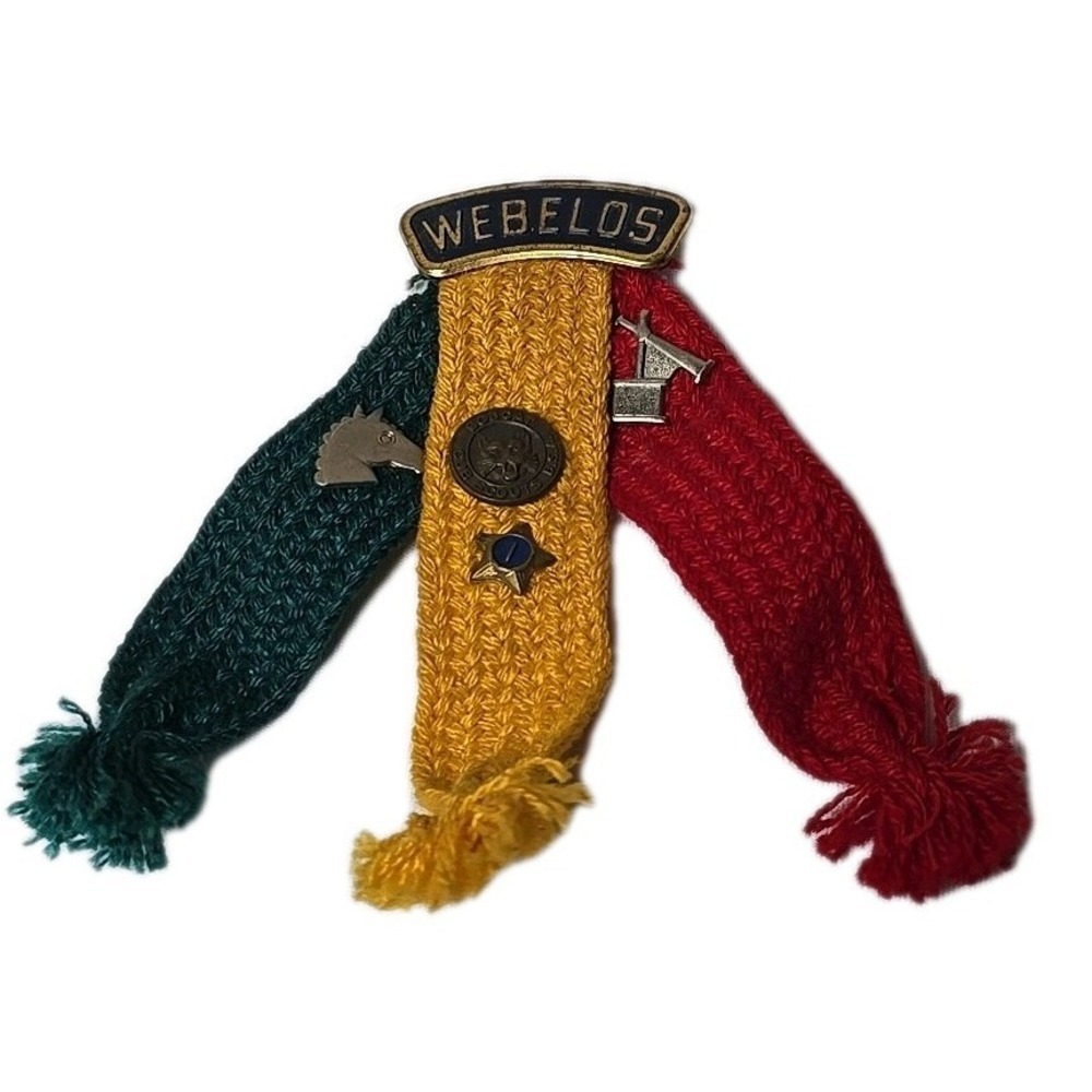 Webelos Ribbon Boy Scouts of America Award Pins Bobcat Gold Arrow Point Vintage